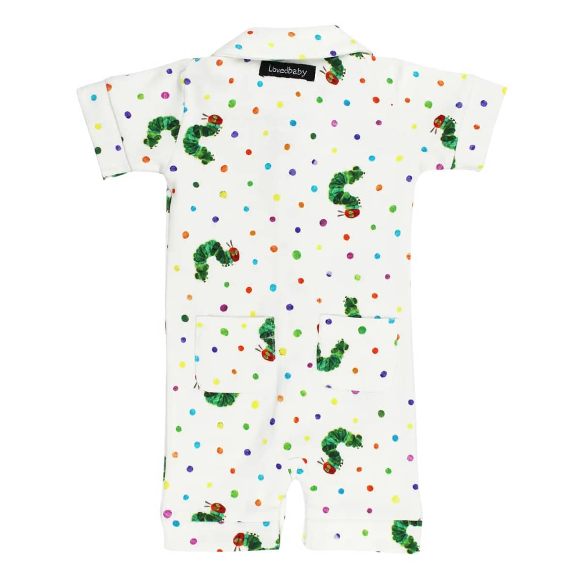 L'ovedbaby x The Very Hungry Caterpillar Organic Short Sleeve Coverall - Caterpillar