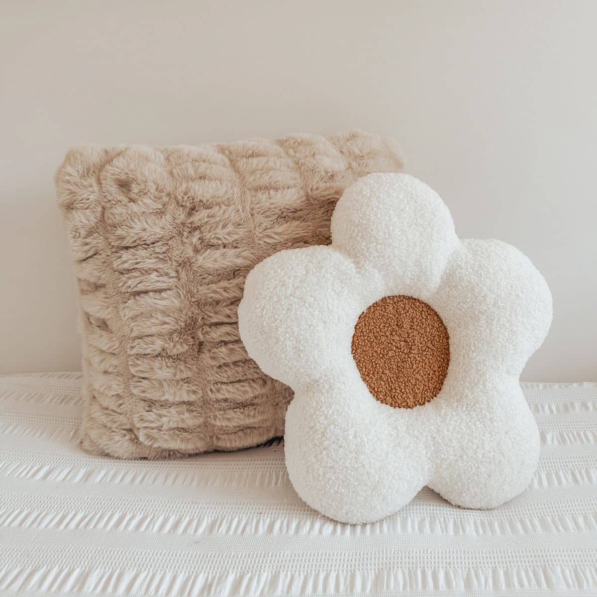 Luna Mae Creations - Large Cushion - White Daisy
