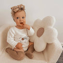 Luna Mae Creations - Large Cushion - White Latte Daisy