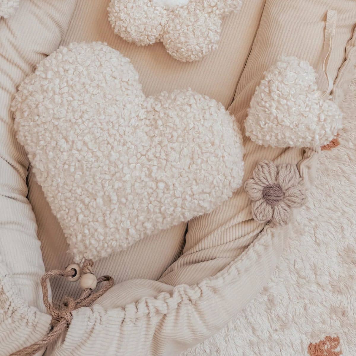Luna Mae Creations - Medium Cushion - Sherpa Heart