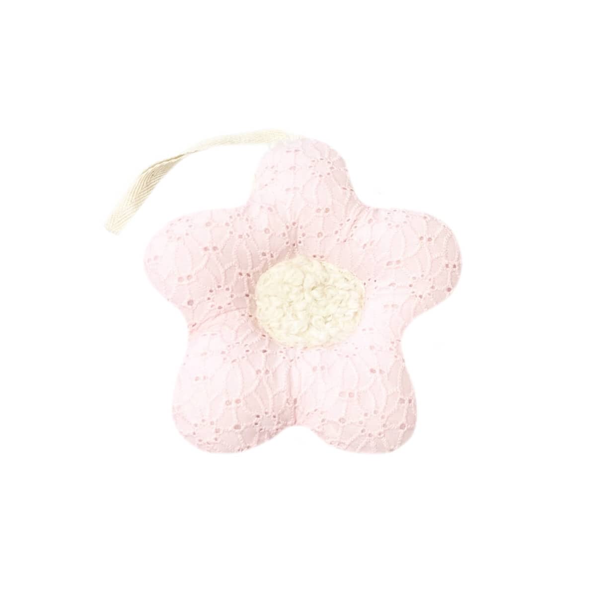 Luna Mae Creations - Pacifier Holder - Pink Broderie Boucle Daisy