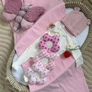 Luna Mae Creations - Pacifier Holder - Strawberry Boucle Daisy