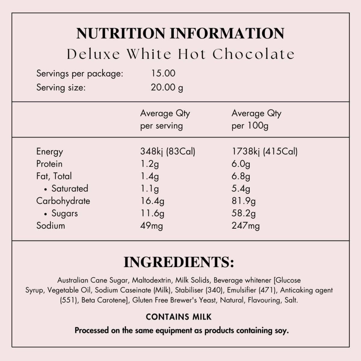 Made to Milk - Lactation White Hot Chocolate