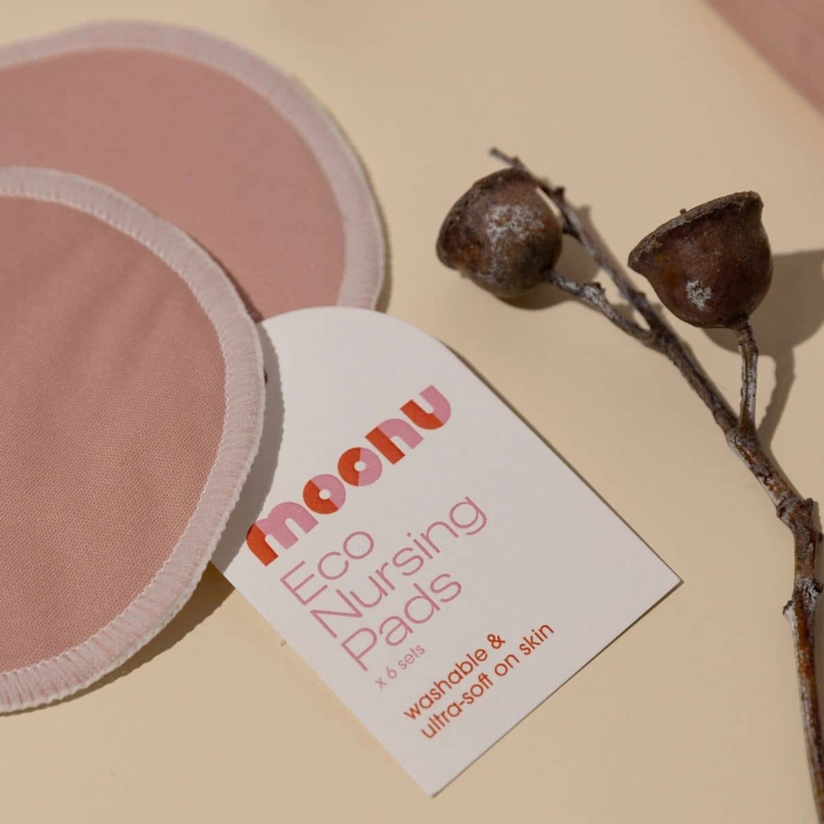 Moonu Reusable Nursing Pads - Peony