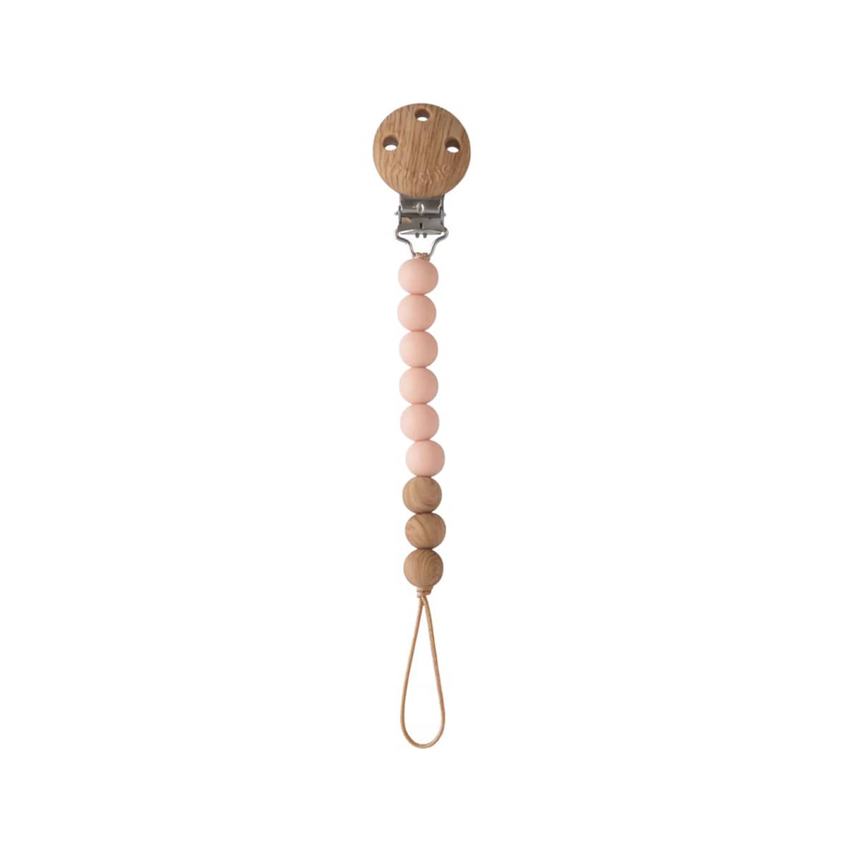 Mushie Pacifier Clip - Eva - Blush
