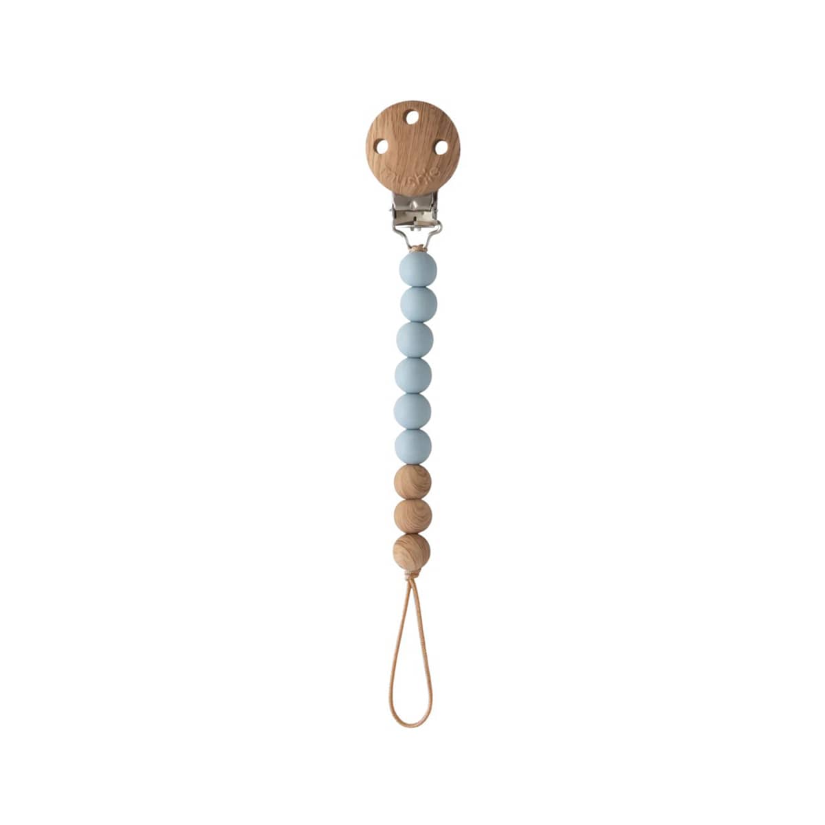 Mushie Pacifier Clip - Eva - Cloud