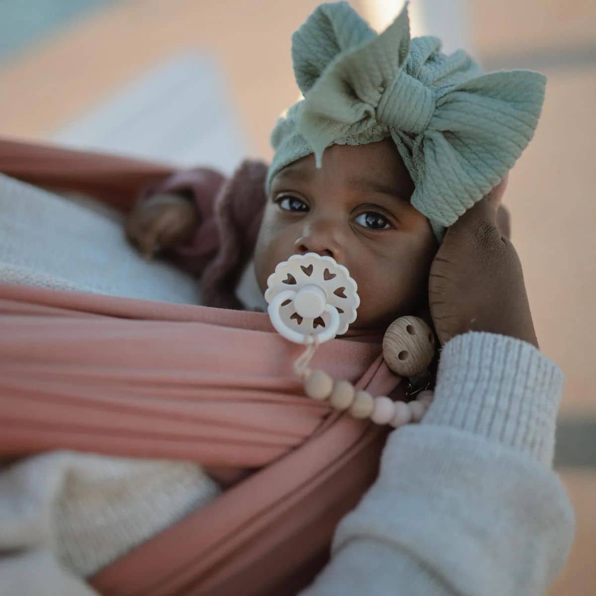 Mushie Pacifier Clip - Eva