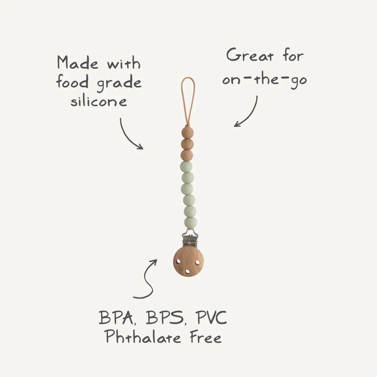 Mushie Pacifier Clip - Eva