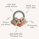 Mushie Teether Rings - Dino