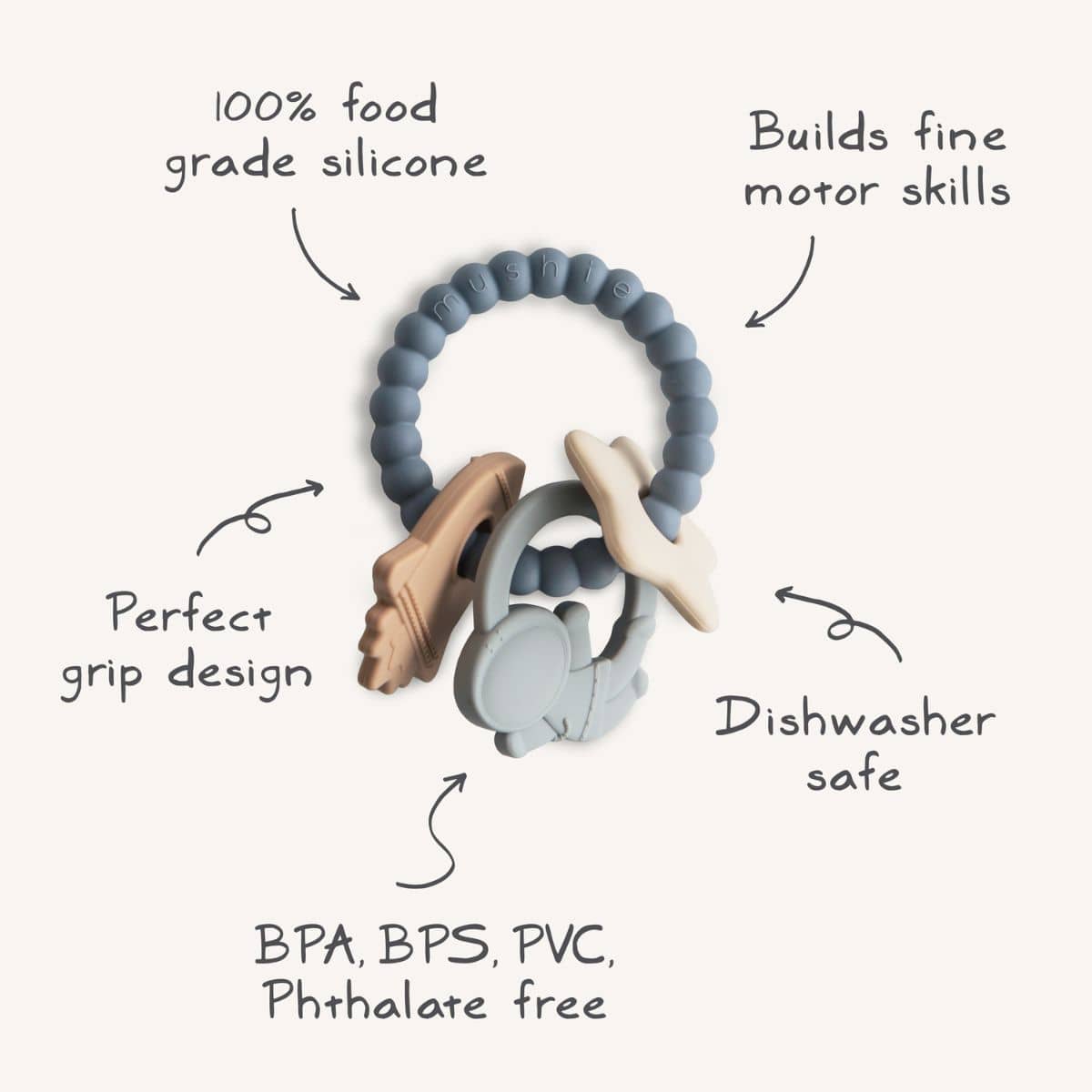 Mushie Teether Rings - Space