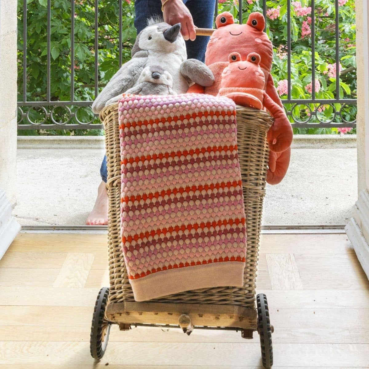 Nana Huchy Confetti Stripe Baby Blanket - Pink