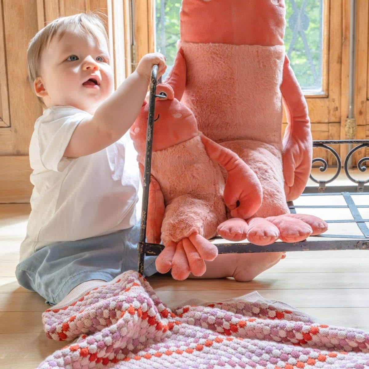 Nana Huchy Confetti Stripe Baby Blanket - Pink