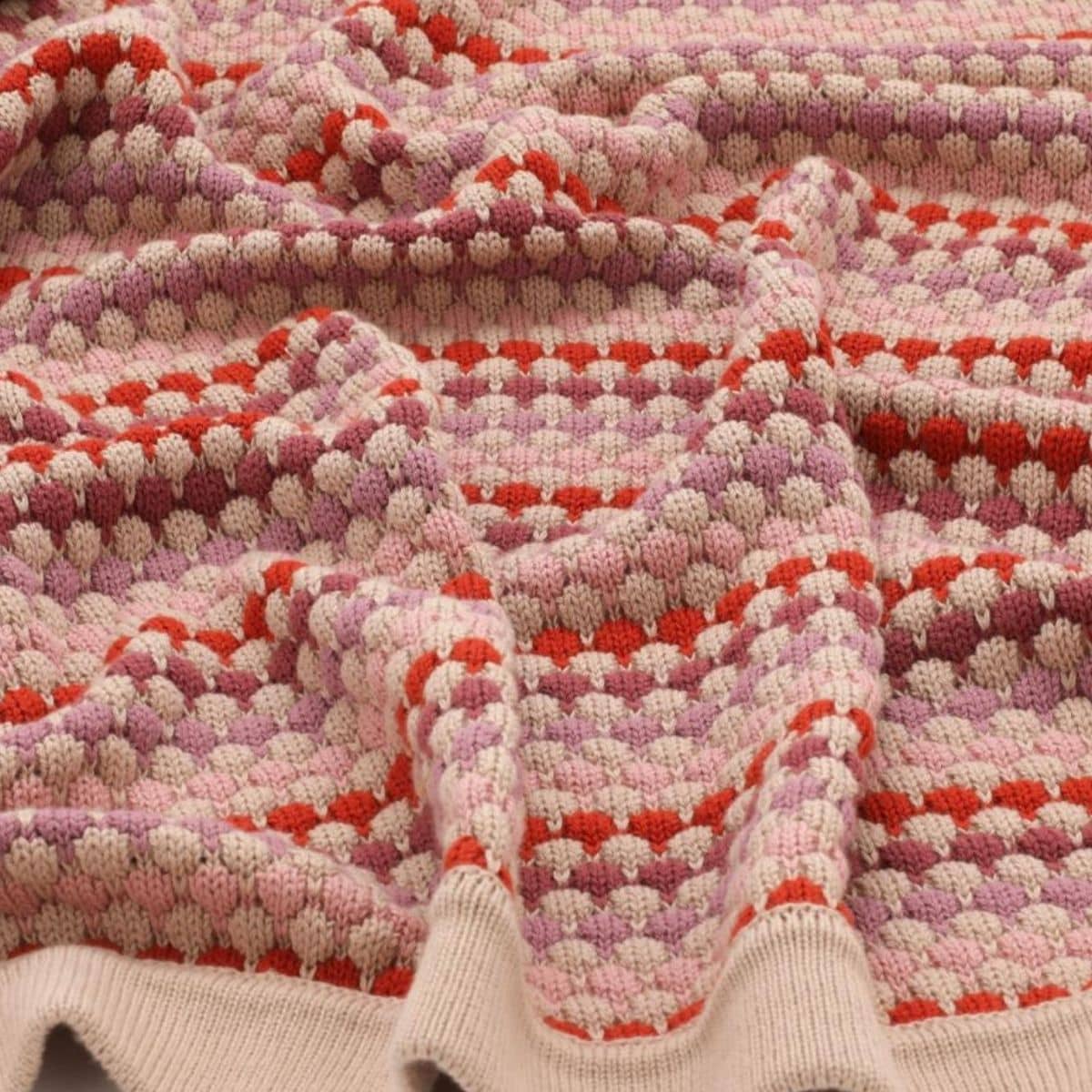 Nana Huchy Confetti Stripe Baby Blanket - Pink
