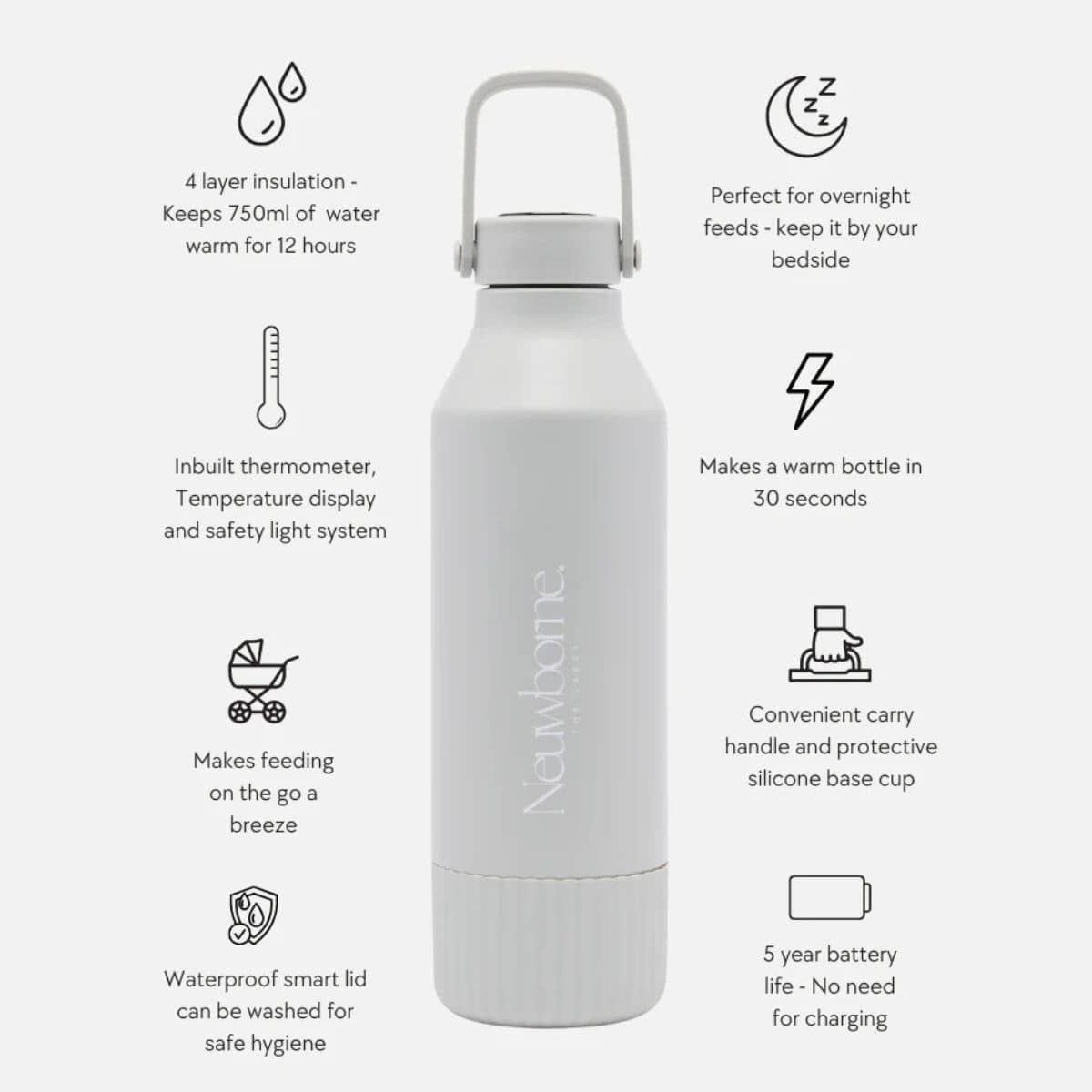 Neuwborne Formula Feeding Baby Thermos - Stone