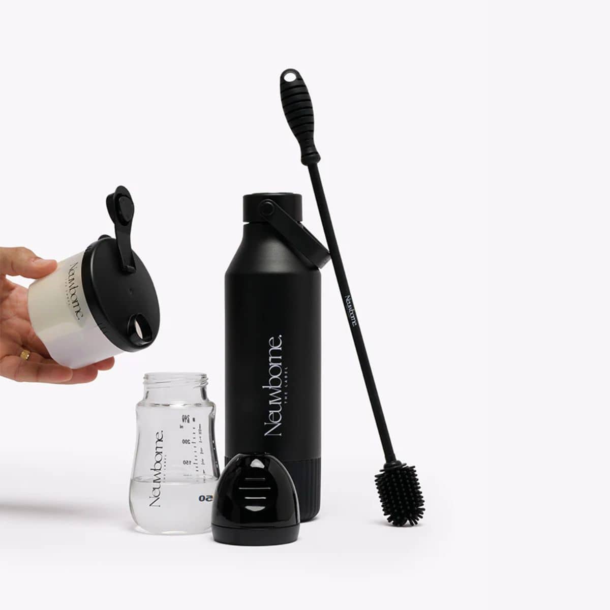 Neuwborne Glass Baby Bottle - Black