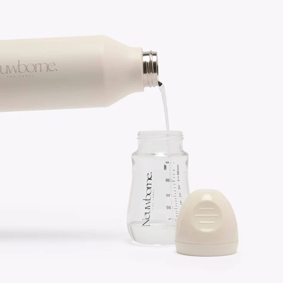 Neuwborne Glass Baby Bottle - Cream