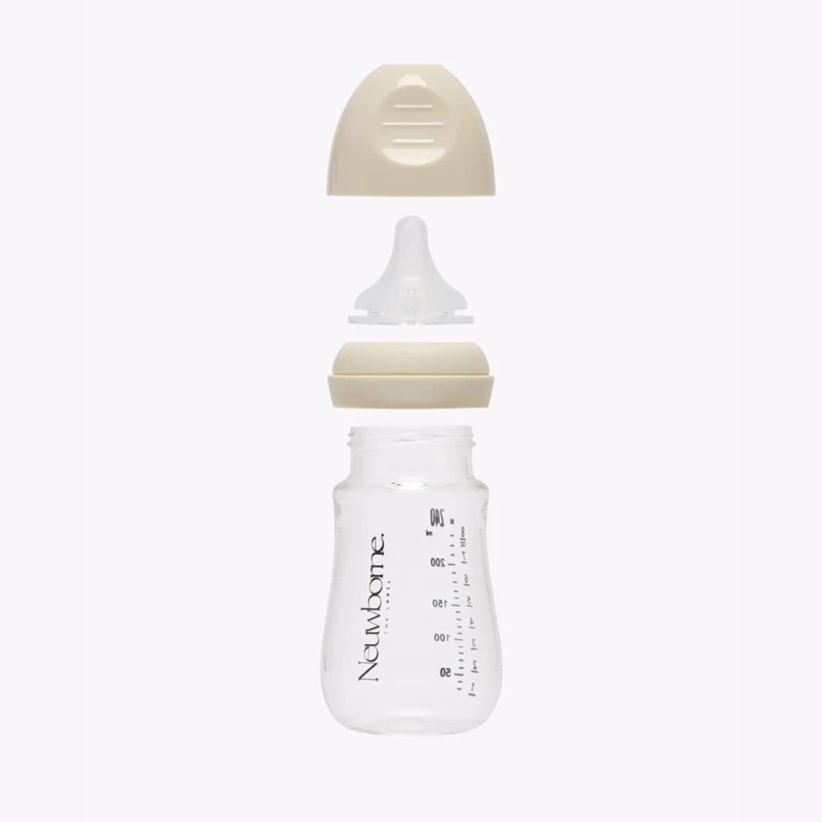Neuwborne Glass Baby Bottle - Cream