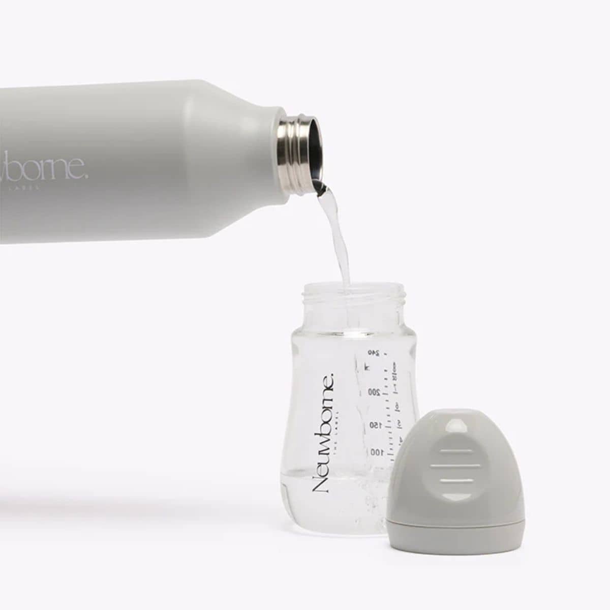 Neuwborne Glass Baby Bottle - Stone