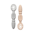 Nibble and Rest Dipper Spoon Set - Grey and Beige