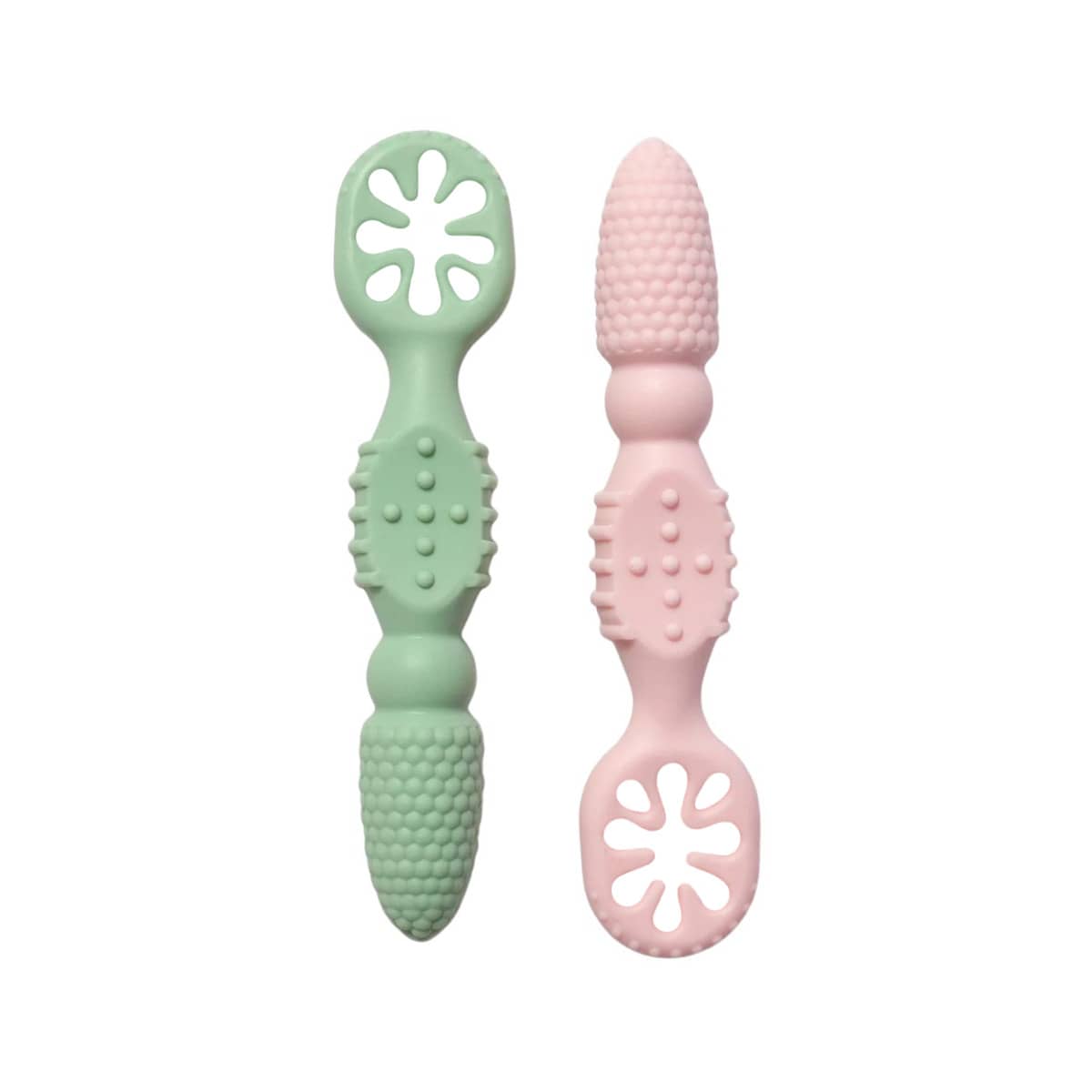 Nibble and Rest Dipper Spoon Set - Pink and Green