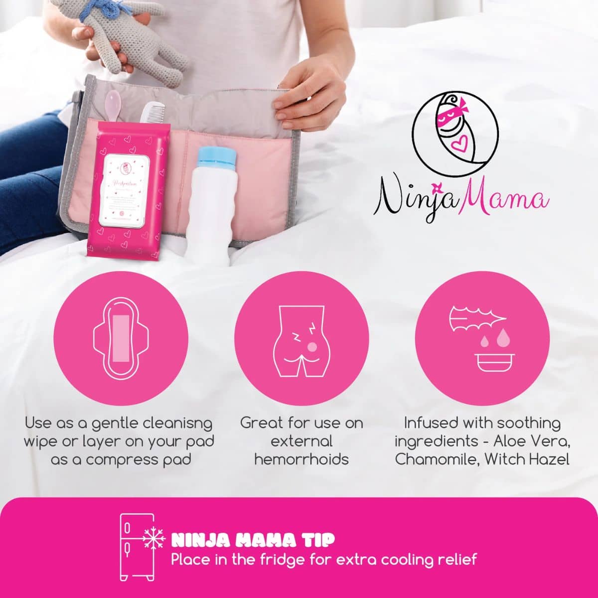 Ninja Mama Postpartum Perineal Witch Hazel Recovery Wipes
