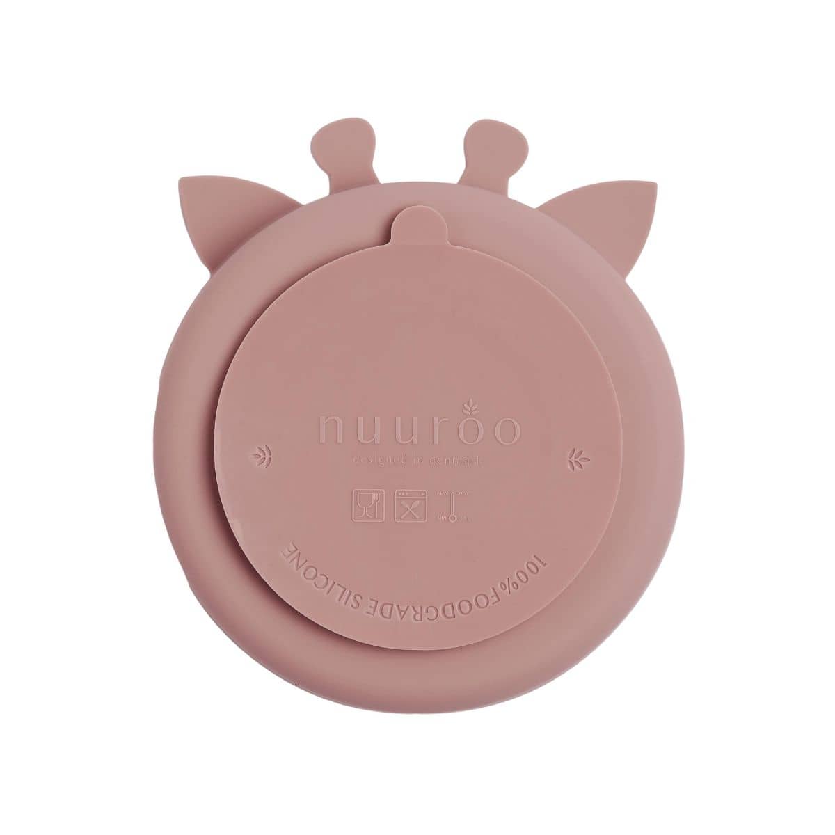 Nuuroo Orla Silicone Divided Plate Giraffe - Woodrose