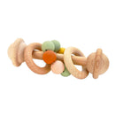 OB Designs Beechwood Silicone Rattle Toy - Multi Colour