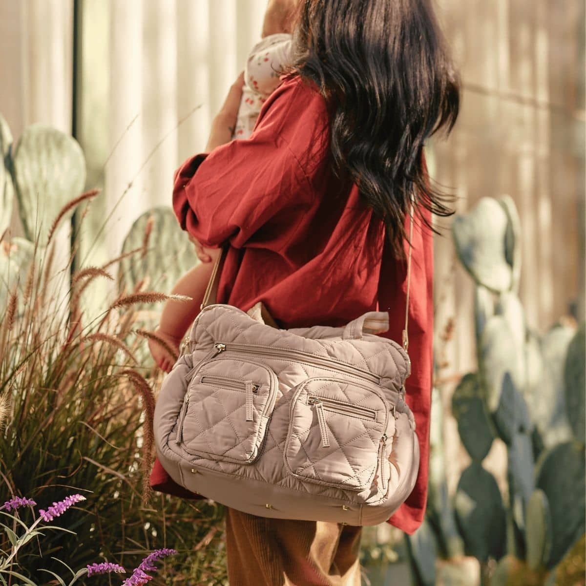 OiOi Carry All Nappy Bag - Puffy Beige Quilt