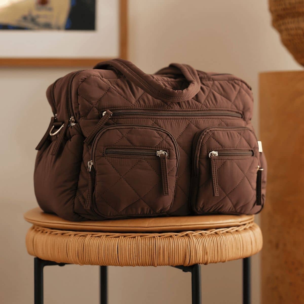 OiOi Carry All Nappy Bag - Puffy Chocolate Quilt