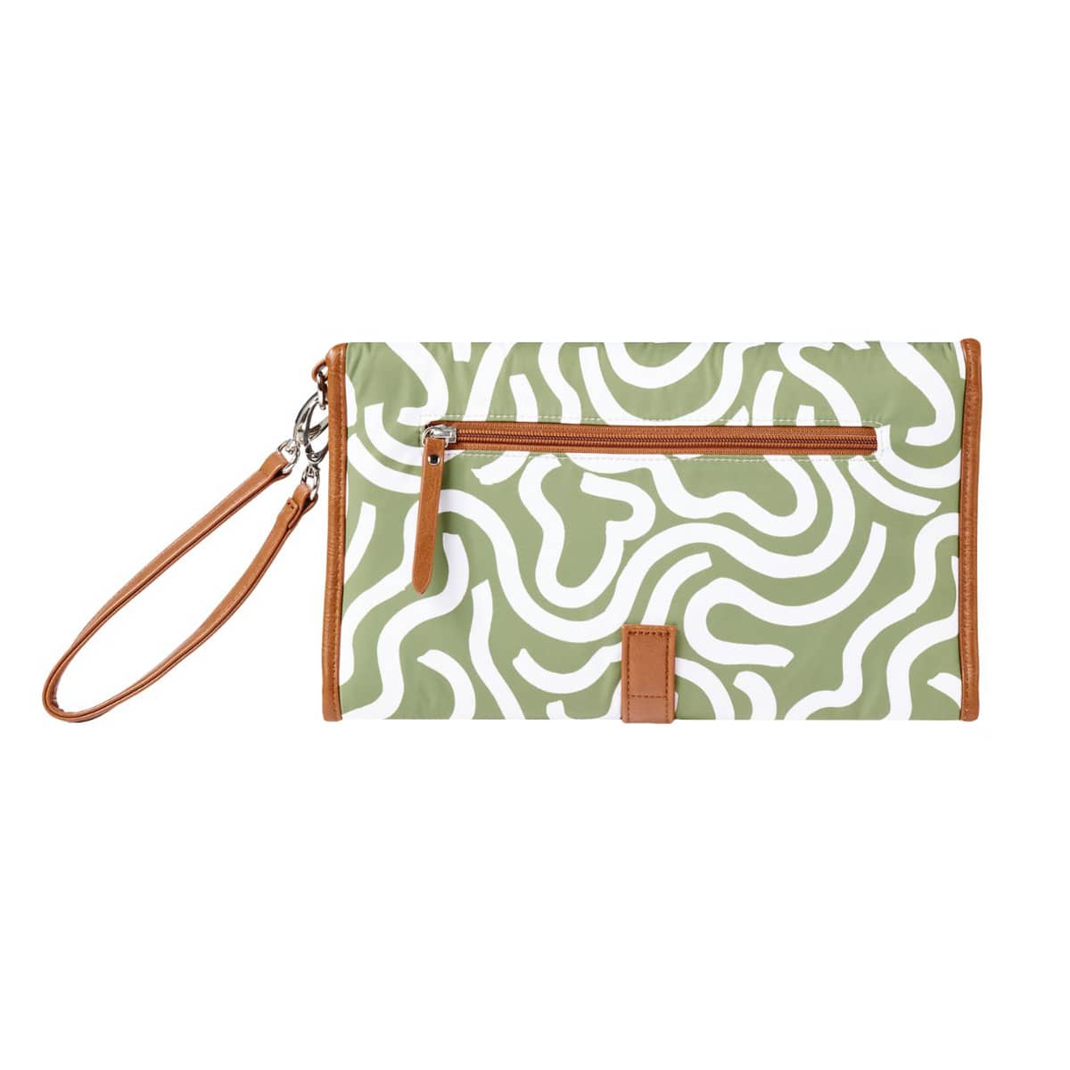 OiOi Change Mat Clutch - Green Squiggle
