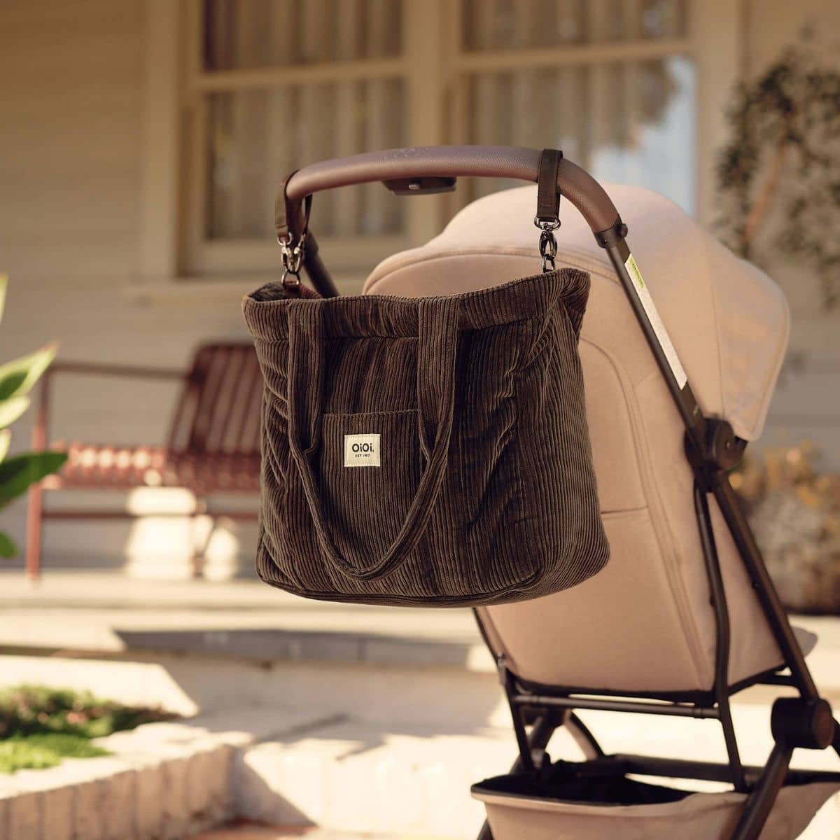 OiOi Corduroy Everyday Tote - Chocolate Brown