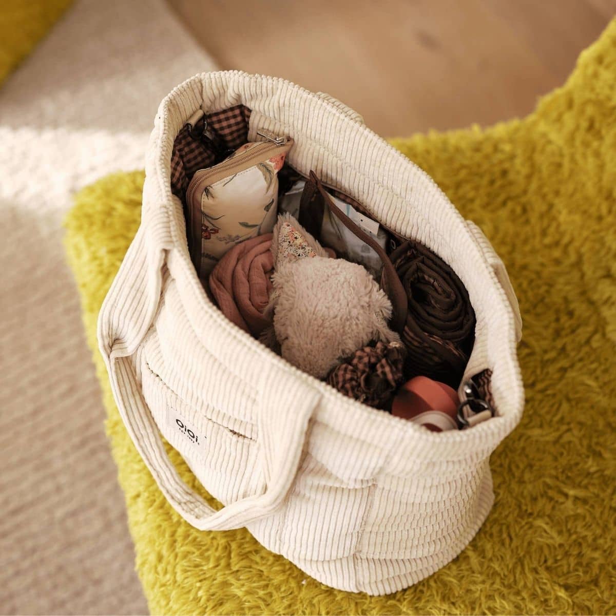 OiOi Corduroy Everyday Tote - Cream