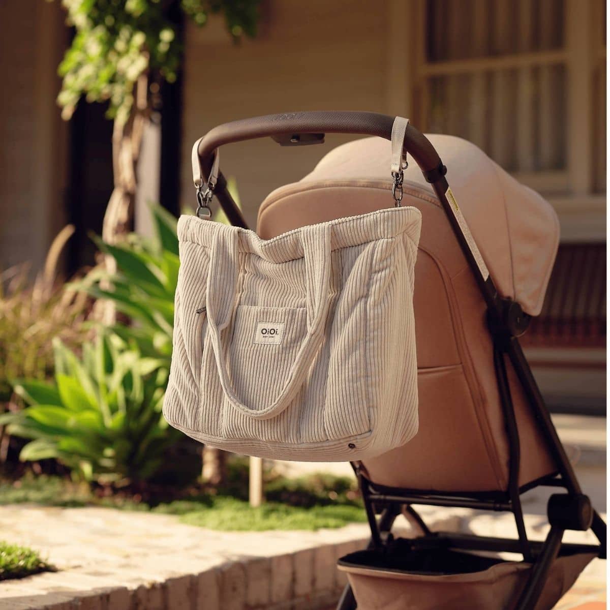 OiOi Corduroy Everyday Tote - Cream