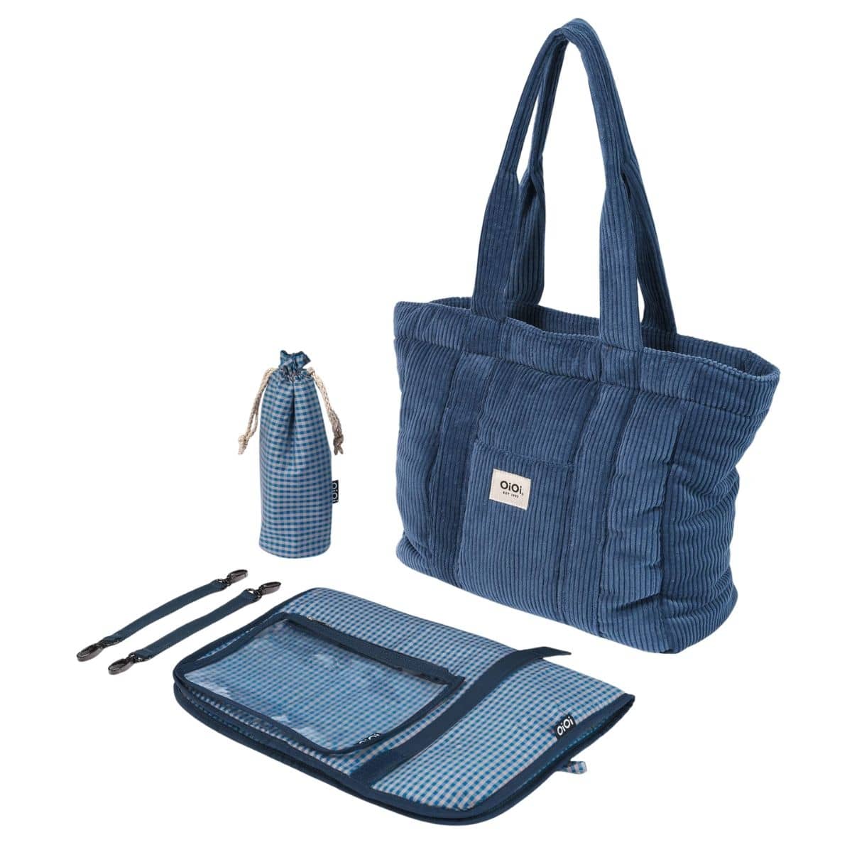 OiOi Corduroy Everyday Tote - Ocean Blue