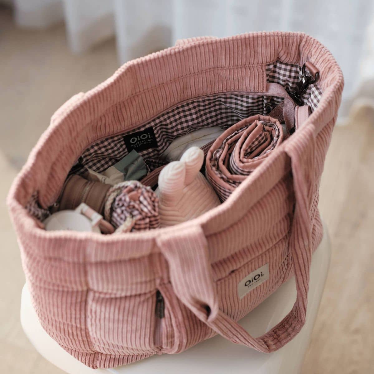 OiOi Corduroy Everyday Tote - Rose Pink