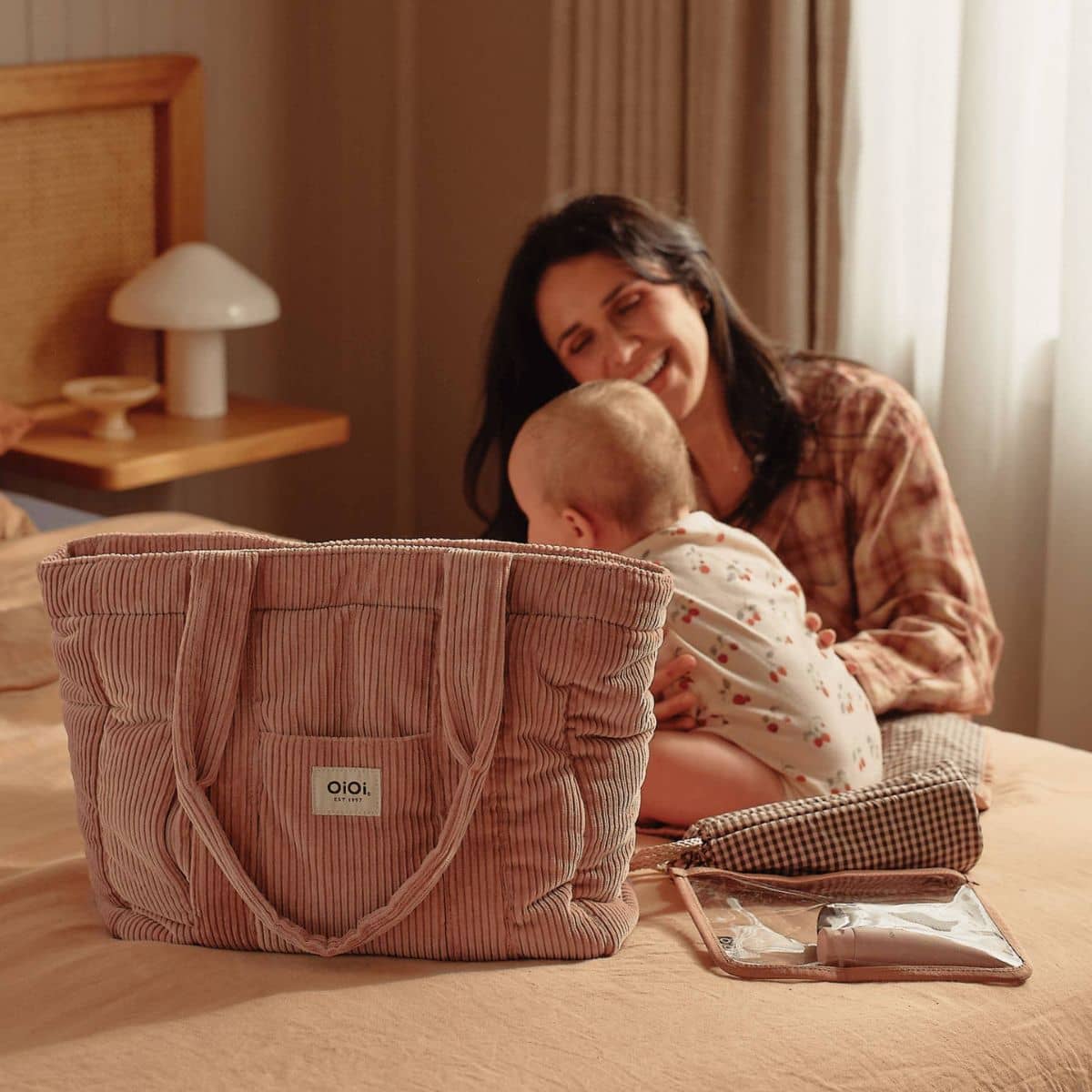 OiOi Corduroy Everyday Tote - Rose Pink