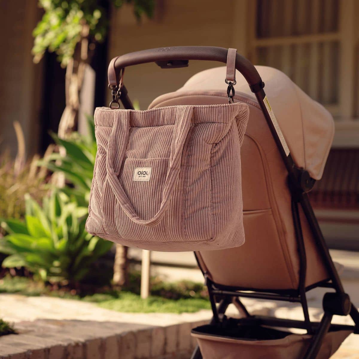 OiOi Corduroy Everyday Tote - Rose Pink