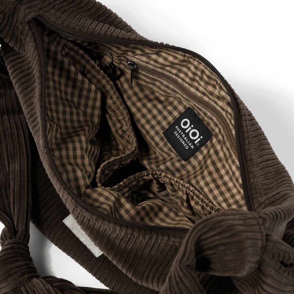 OiOi Corduroy Luna Crossbody - Chocolate Brown