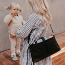 OiOi Diamond Quilt Stroller Organiser/Pram Caddy - Black
