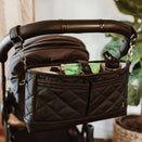 OiOi Diamond Quilt Stroller Organiser/Pram Caddy - Black