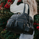 OiOi Faux Leather Carry All Nappy Bag - Black