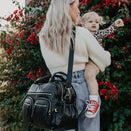 OiOi Faux Leather Carry All Nappy Bag - Black