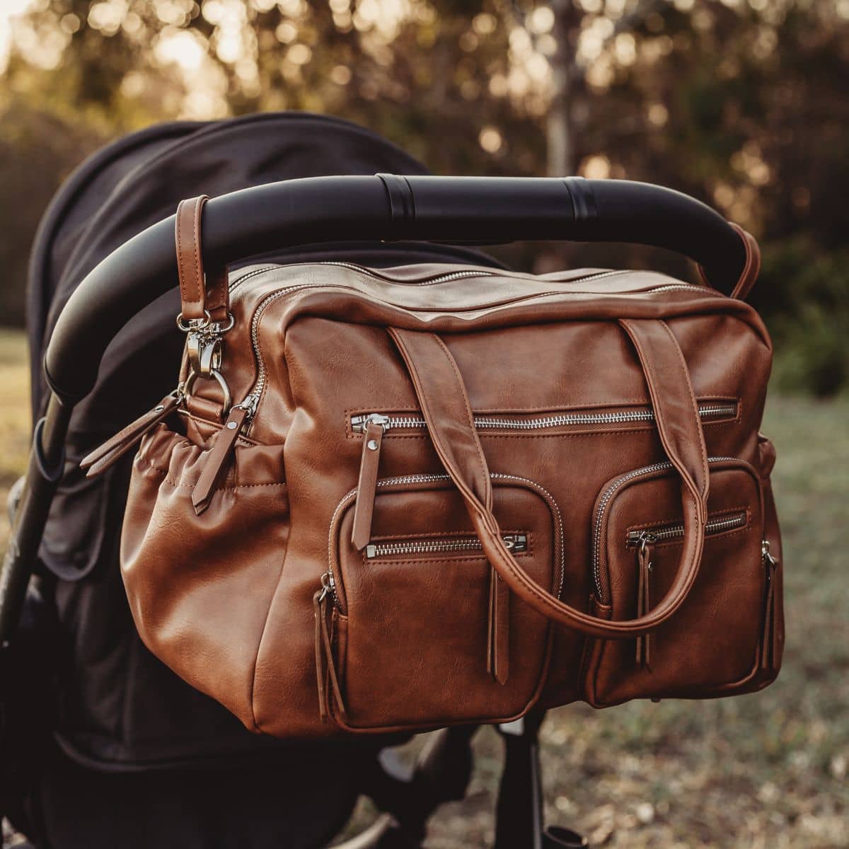 OiOi Faux Leather Carry All Nappy Bag - Tan