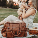 OiOi Faux Leather Carry All Nappy Bag - Tan