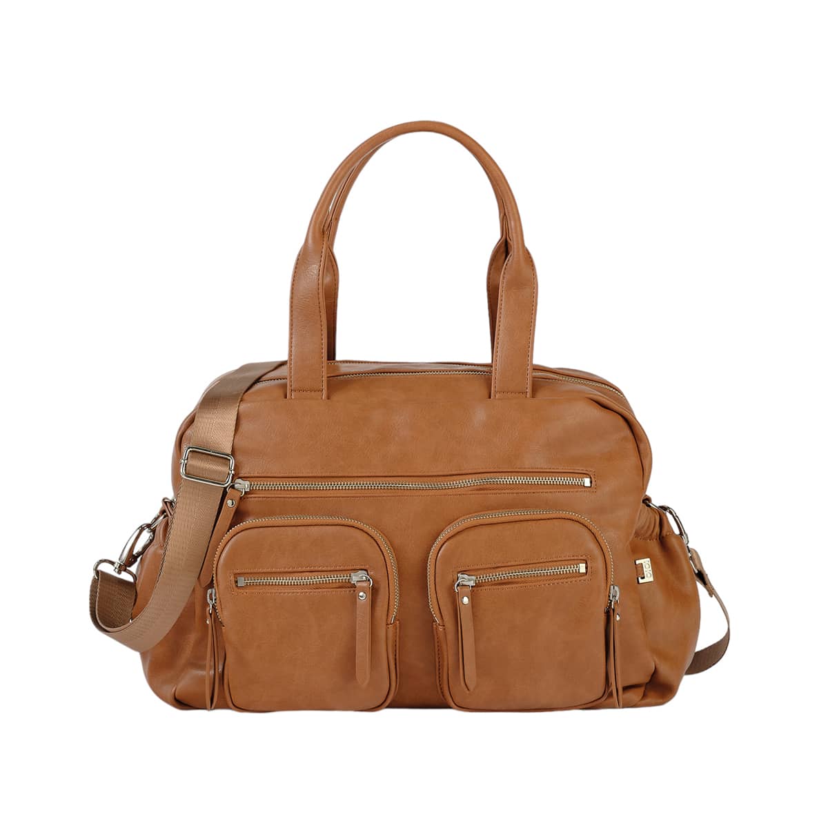 OiOi Faux Leather Carry All Nappy Bag - Tan
