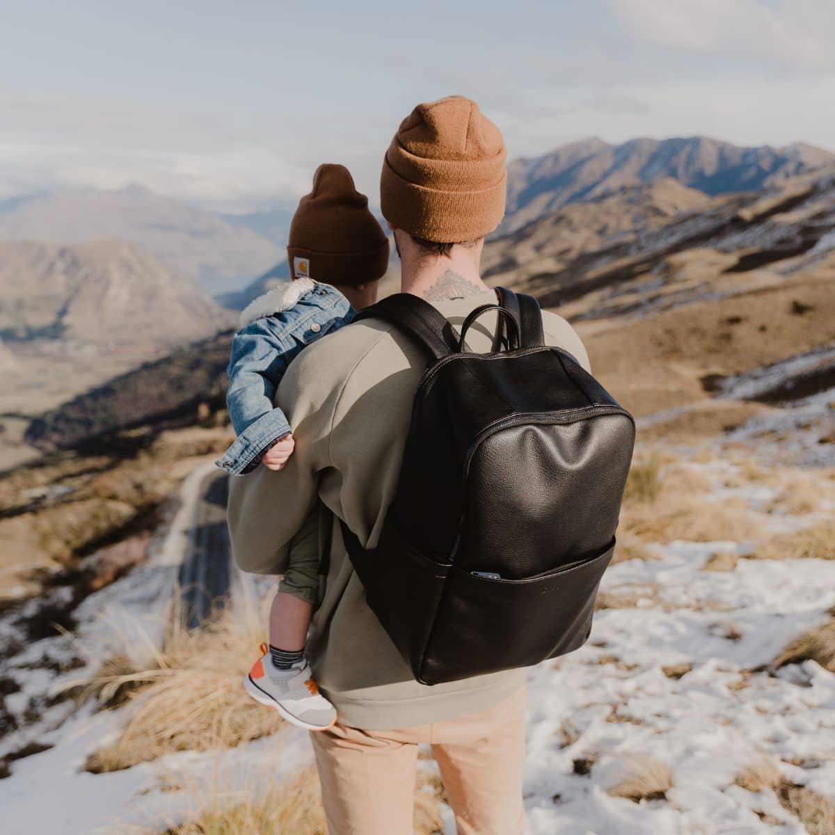 OiOi Faux Leather Multitasker Nappy Backpack - Black