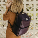 OiOi Faux Leather Multitasker Nappy Backpack - Mulberry