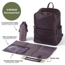 OiOi Faux Leather Multitasker Nappy Backpack - Mulberry