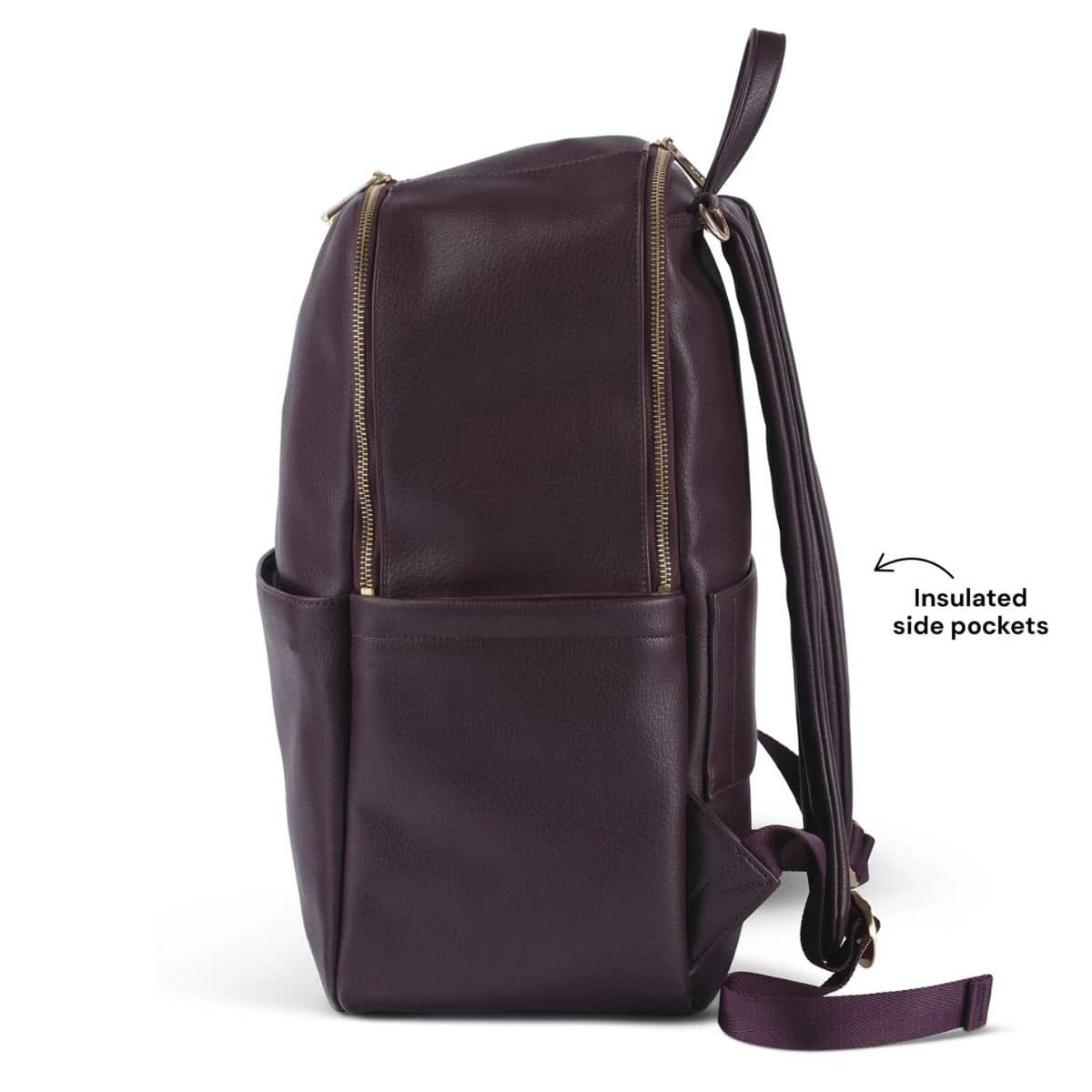 OiOi Faux Leather Multitasker Nappy Backpack - Mulberry