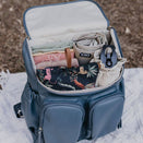 OiOi Faux Leather Nappy Backpack - Stone Blue